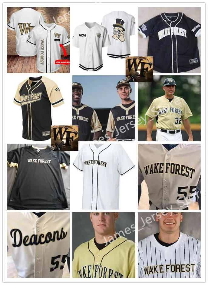 Xflsp 2022College Custom Wake Forest Stitched Baseball Jersey 28 James Broderick Jerseys 31 Jake Reinisch 3 Daniel Corona 6 Michael Turconi 8 Nick