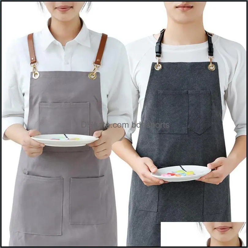 Tabliers Home Textiles Jardin Toile Wearproof Wome Tablier De Cuisine Épaissir Barber Chef Cuisine Drop Delivery 2021 Vup8B