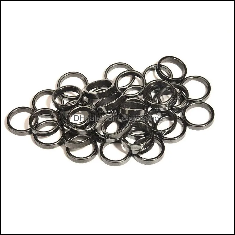 2021 Magnetic flat hematite ring For Women Men 50PCS/LOT Size 6 to 12