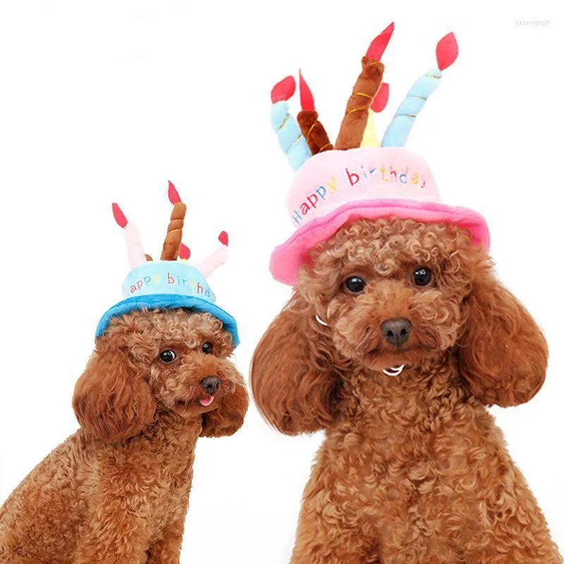 Chien chats anniversaire chapeau animaux de compagnie polaire fête gâteau casquette toilettage taille libre chat Costumes
