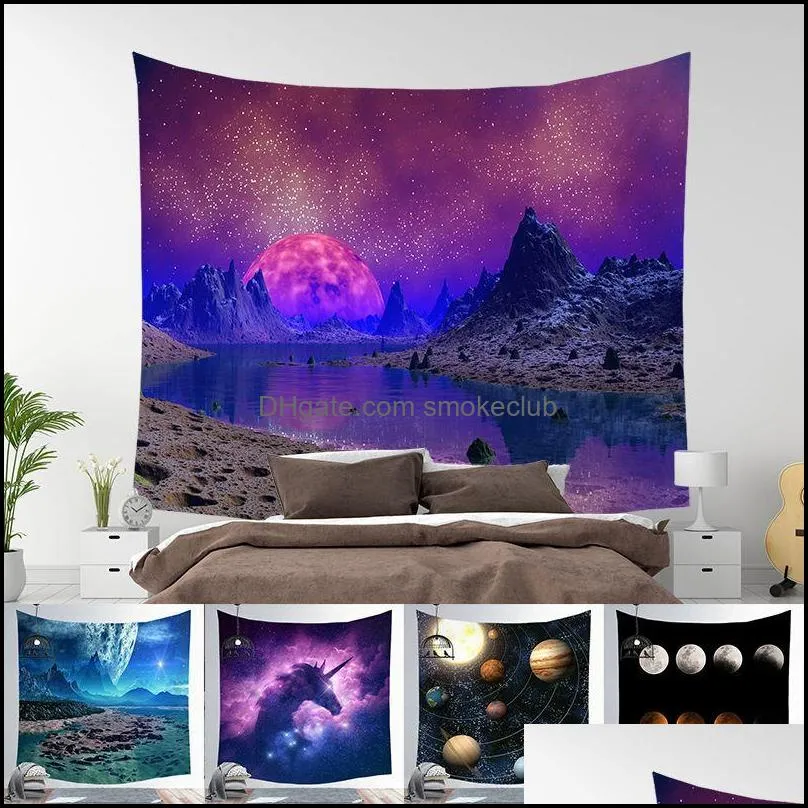150*130cm Amazing Night Starry Sky Star Tapestry 3D Printed Wall Hanging Picture Bohemian Beach Towel Table Cloth Blankets DBC 64 M2