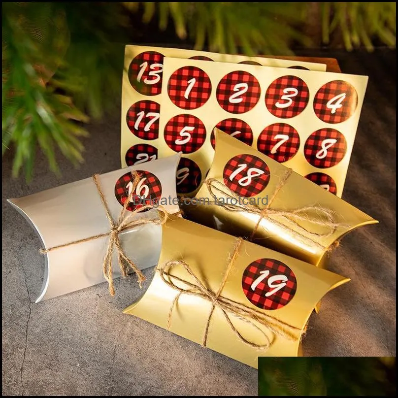 Gift Wrap 24pcs/set Christmas Box Advent Calendar Pillow DIY Holiday Party Candy