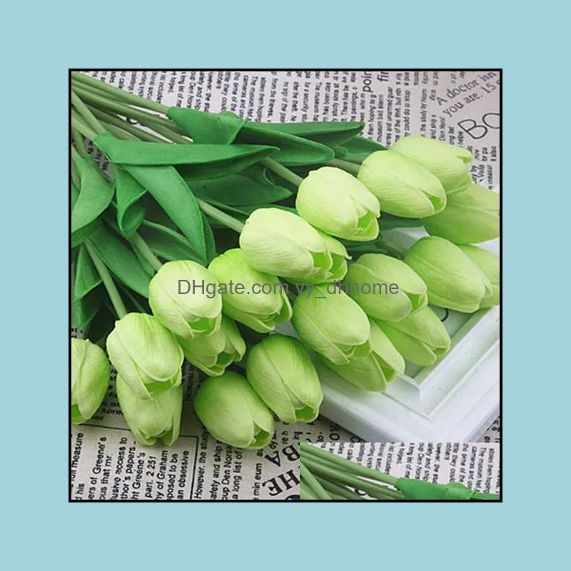 Decorative Flowers & Wreaths Artificial Tulip Flower Pu Wedding Home Decor Bouquet Fake D1