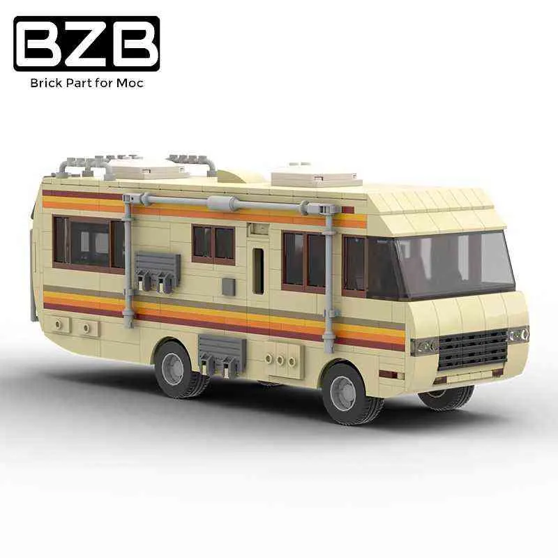 BZB MOC Modelo 20606 1 Breaking Bad Clássico Walter White Pinkman Cooking Lab RV Town Ideias de alta tecnologia Bloco de construção Brinquedo Presente para crianças AA220317
