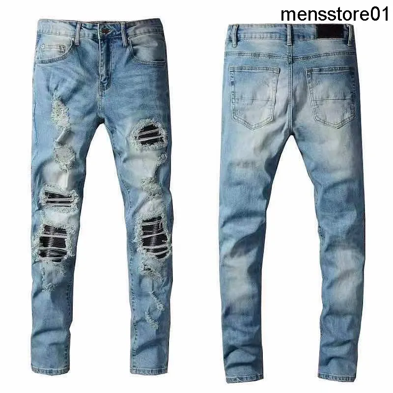 ファッションやトレンド情報 ヨーロッパとアメリカの夏のヒップホップハイストリートファッションブランドジーンズ 洗えるレトロ破れた折りたたみ式メンズデザイナーオートバイスリムフィット 安い 直営通販サイト Acelerando Com Ec