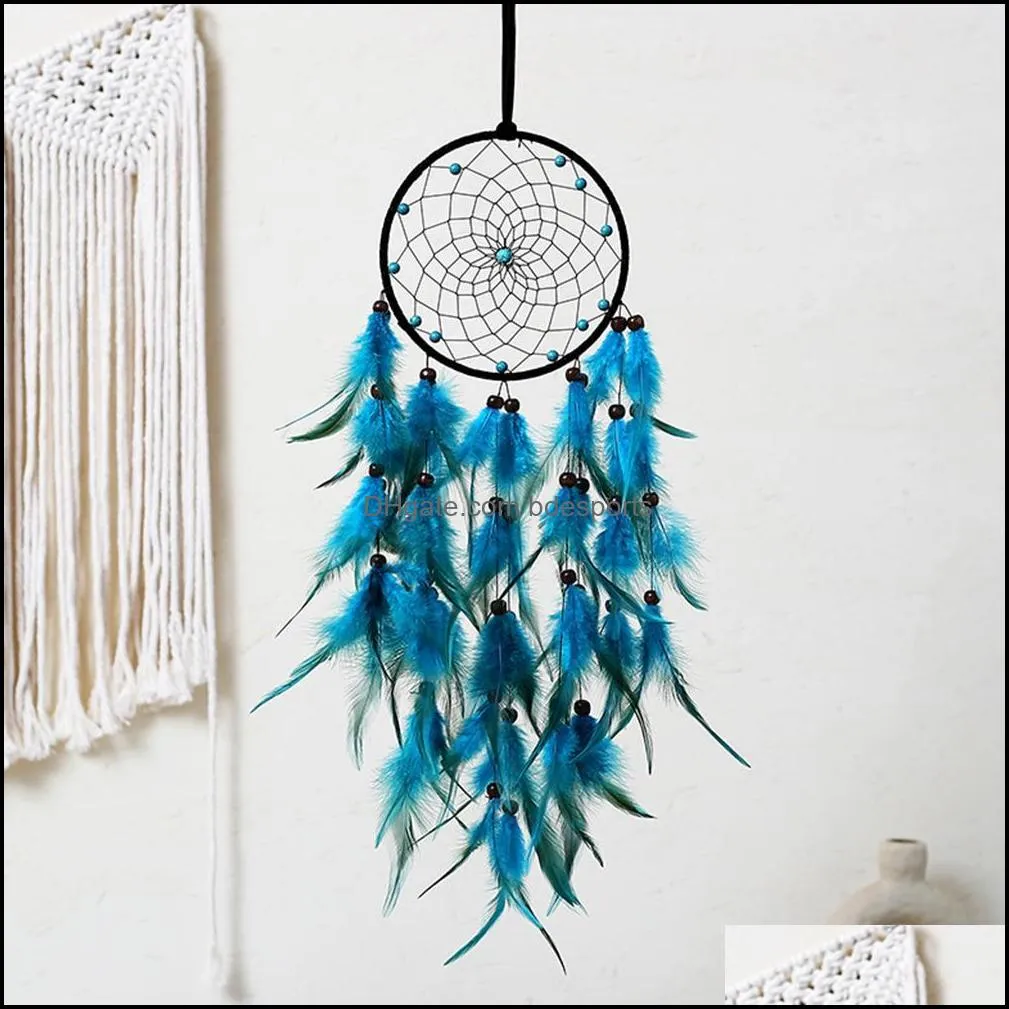 Light Blue Dreamcatcher Novelty Items Pendant Handmade Beautiful Dream Catcher Decoration Wall Hanging Decor Gift For Room Party Wedding