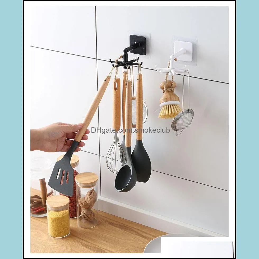 Kitchen Hook Multi-Purpose Hooks 360 Degrees Rotated Rotatable Rack For Organizer and Storage Spoon Hanger Accessories