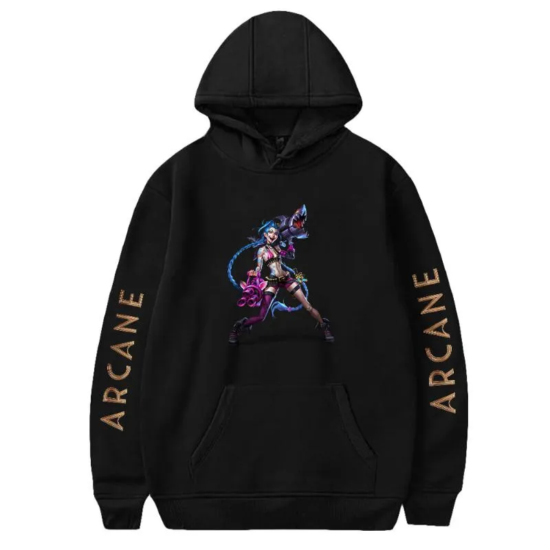 Felpe con cappuccio da uomo Felpe Arcane Jinx-Sudadera Con Capucha Para Hombre Y Mujer Ropa De Moda Estilo Harajuku Hip-hop Amantes All-matchUomo