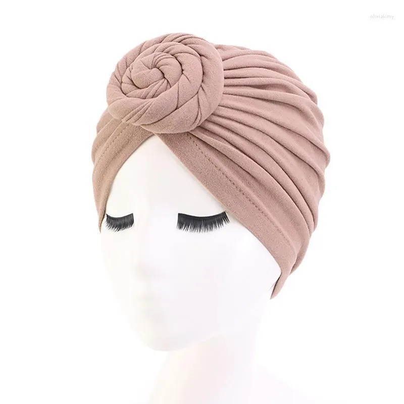 Beanie/Skull Caps Casual tulband voor vrouwen chemo hoed islamitische katoenen hoofddoek vrouwelijke haarband turbans moslimkap chemotherapie oliv22