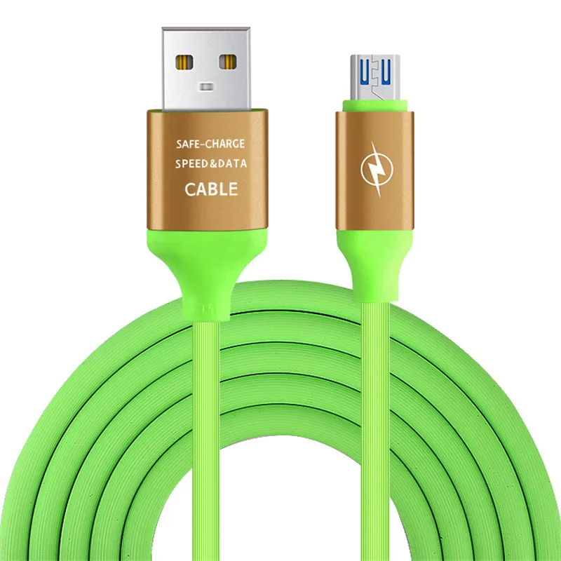 Cables de teléfono celular TPE Elástico Micro USB Tipo C Cargador rápido Cable de carga de datos USB para Samsung Realme Xiaomi Letv HTC Lg Android