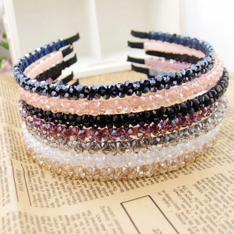 Hand-Made Jewelry Hair Accessory Two Rows Crystal Hairband Double Ornament Head Hoop