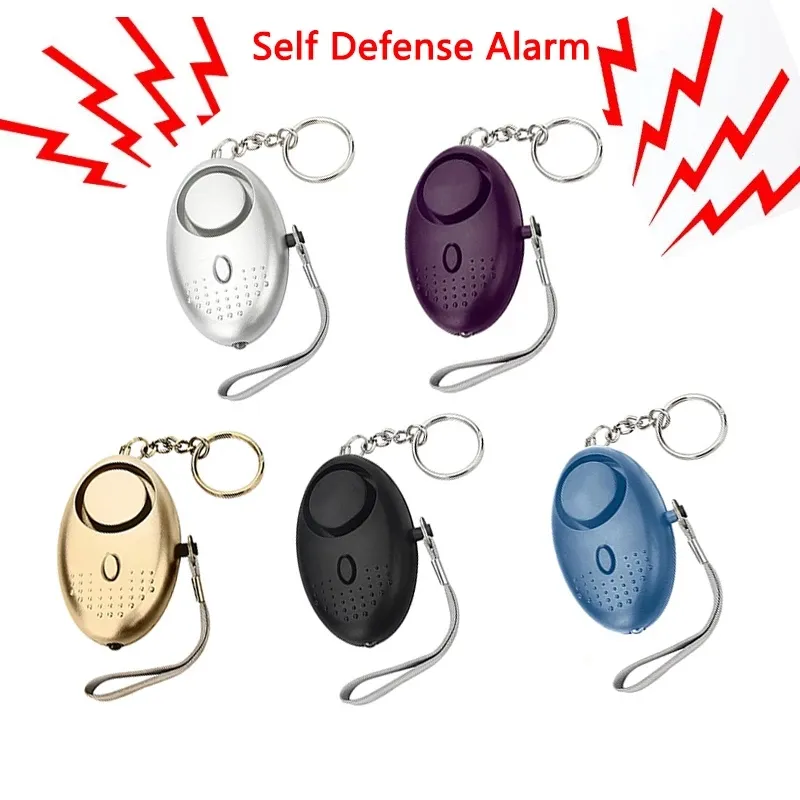Party Favor Self Defense Alarm 120dB äggformflicka Kvinnor Säkerhet Skydda varning Personlig säkerhet Skrik hög nyckelring nödförsvar