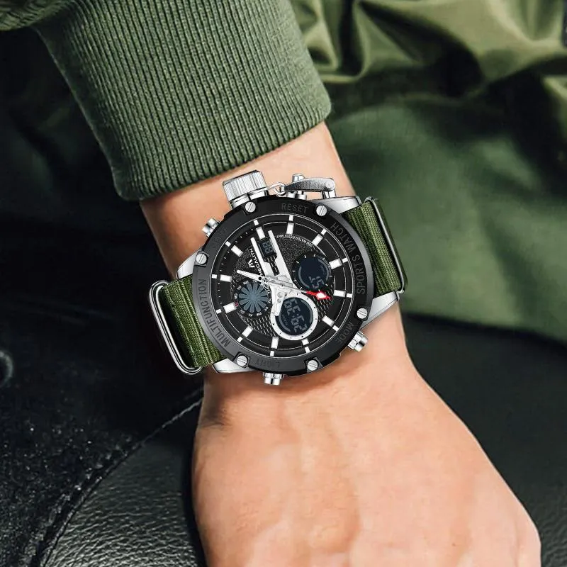 Orologi Da Polso In Quarzo Cinturino In Nylon Uomini Sport Waterproof Cronograph Orologio Megalith 8236 Da 31 98 DHgate