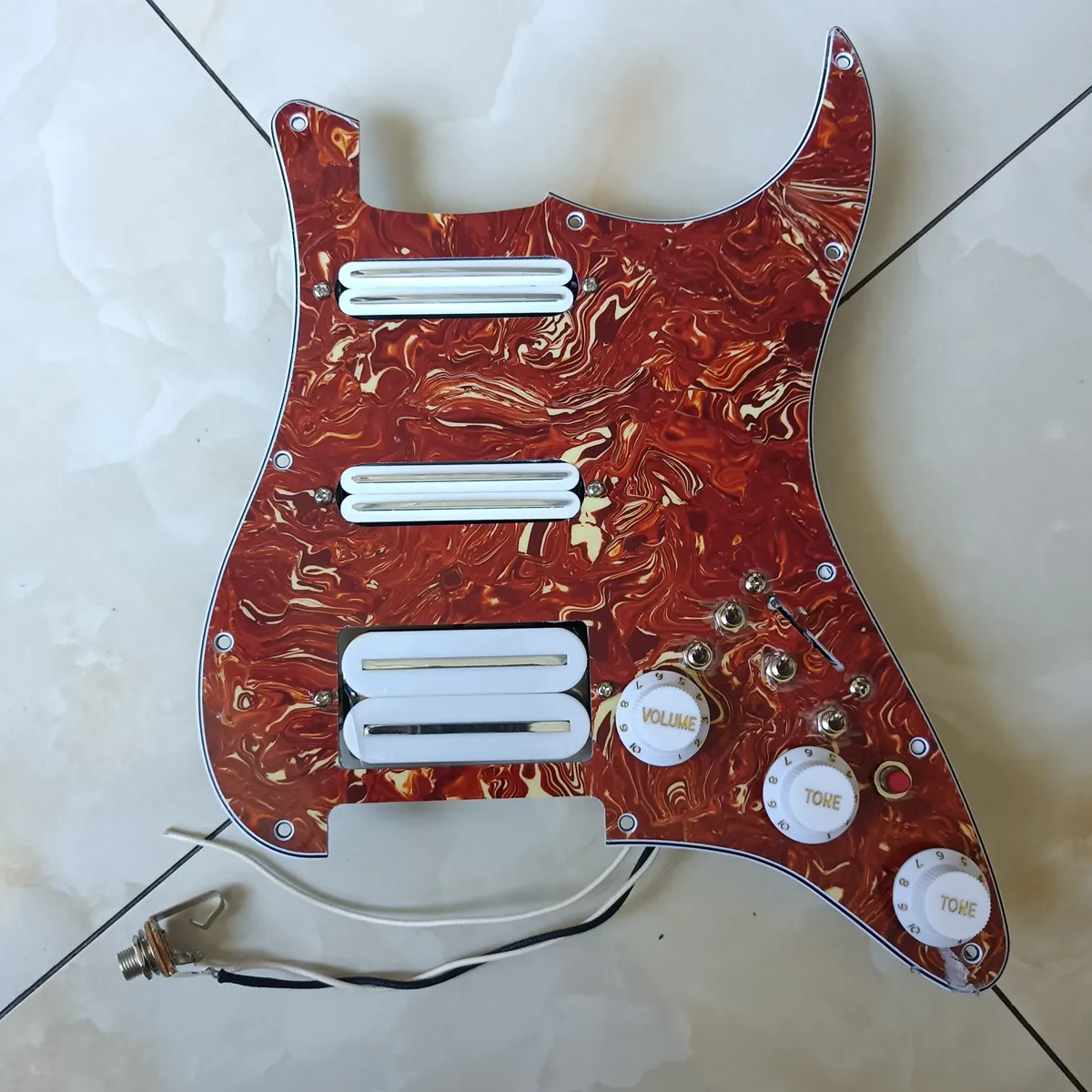 Yükseltme Prewired SSH Pickguard Pickups Set Mulsifonction Switch Beyaz Mini Humbucker Pickups 3 Tek Kesim FD GİTAR