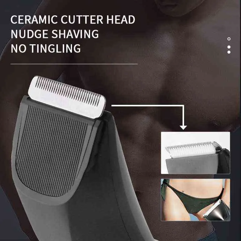 FLOVES Recortadora corporal para hombres - Afeitadora eléctrica recargable  e impermeable para la ingle íntima con luz LED, uso húmedo/seco, afeitado