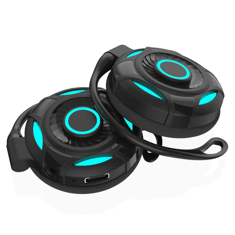 Os fones de ouvido do gancho de orelha S660 ostentam fone de ouvido Bluetooth sem fio TWS fone de jogo de jogo colorido para respirar a luz pode ser colocada fora do alto -falante 5.2 com microfone