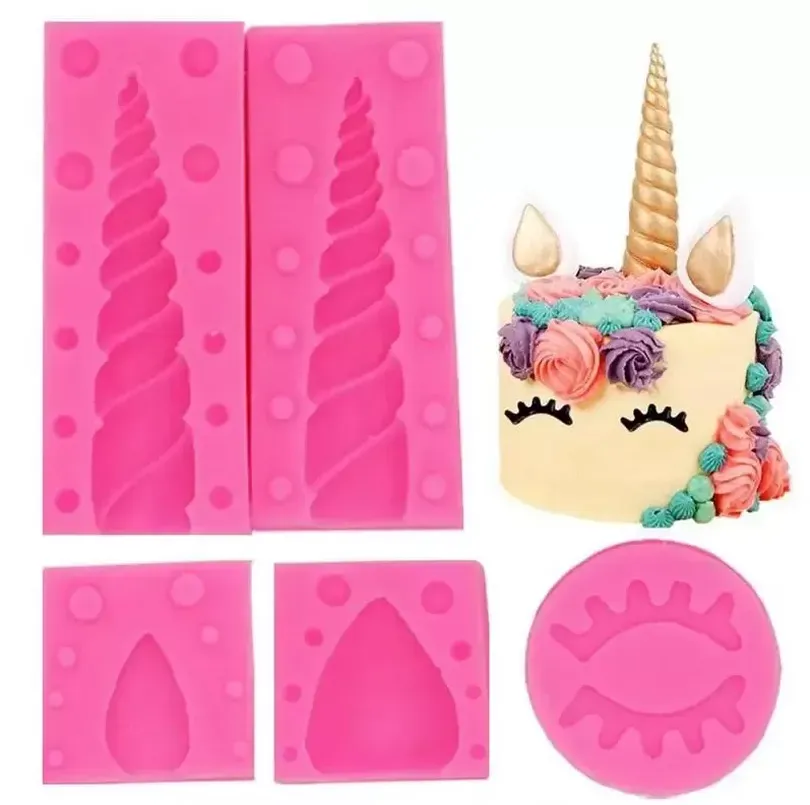 5st/Set Unicorn Mold Silicone Mold Fondant Mold Cake Decorating Tools Unicornio Mold Fondant Chocolate Candy Gumpaste Molds FY5032 SXAUG02