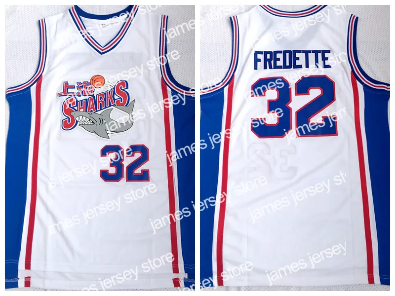 New Jimmer Fredette #32 Shanghai Sharks Men's Basketball Jersey White S-2XL All Sitched Sports Shirt بالجملة إسقاط الشحن