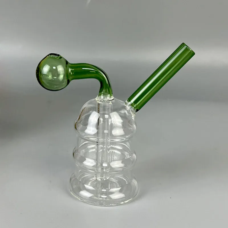 Thick Glass Oil Burner Bong With Mini Beaker And Recycler Perfect For