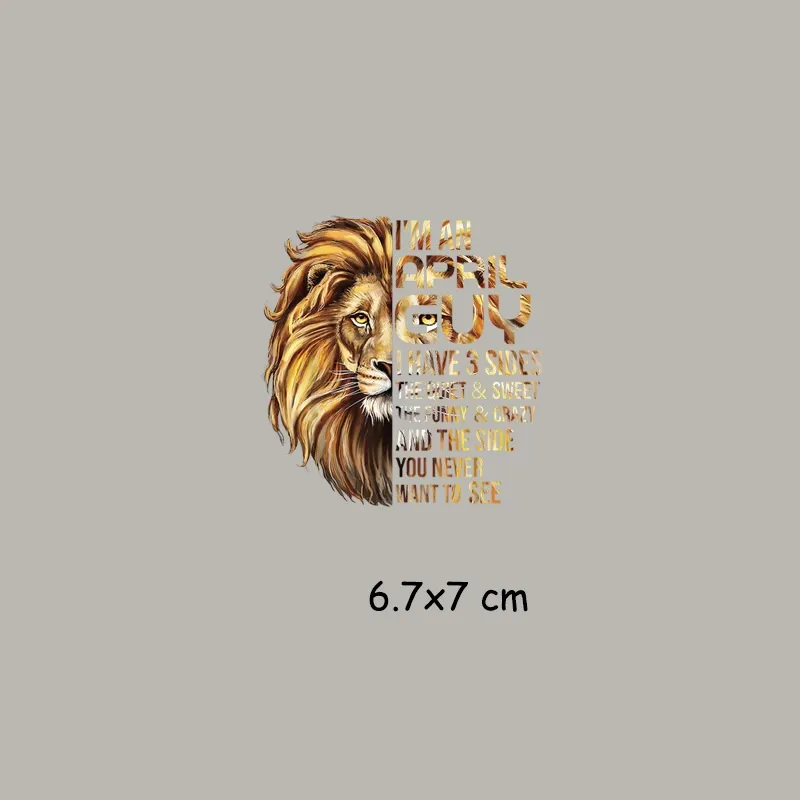 Couture Notions Personnalité Lions Fer sur Patchs pour Vêtements Tops Animaux Autocollants Thermiques pour Vêtements DIY Vinyle Transfert de Chaleur Patch Applique