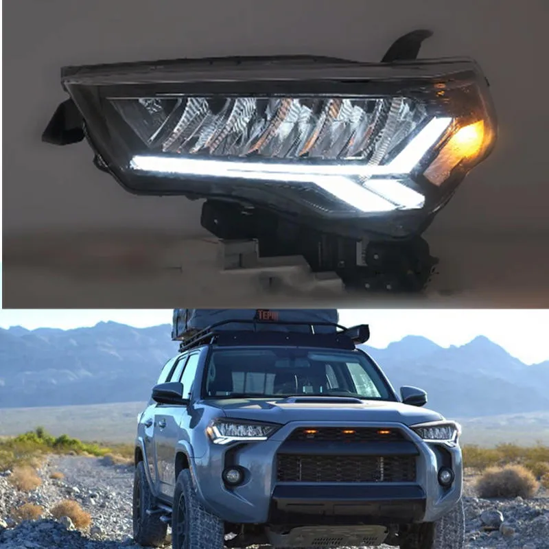 Reflektor samochodowy LED przedni LED dla TOYOTA 4RUNNER 2014-2021 Hamulec dzienne światła do jazdy Streamer ROLD Signal Dynamic Head Lamps