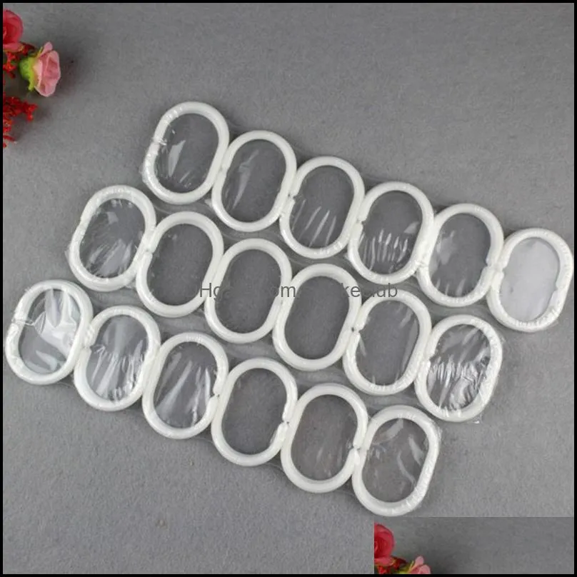 Other Home Decor 12Pcs Shower Curtain Hook C-type Hooks Bathroom Glide Ring Bath Drape Loop Clasp PVC Accessories