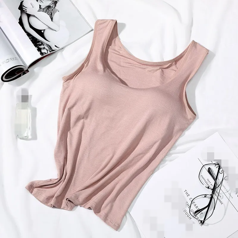 Breathable Modal Blouse With Built In Bra And Padded Pink Camisole Top For  Women Plus Size Summer T Shirt Camisole 220316 From Long005, $10.81