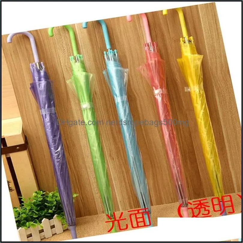 Colorful Transparent Long Straight Handle Umbrella Automatic Black Rainbow Custom Logo Umbrella Waterproof 8 Bone Umbrellas 4 R2