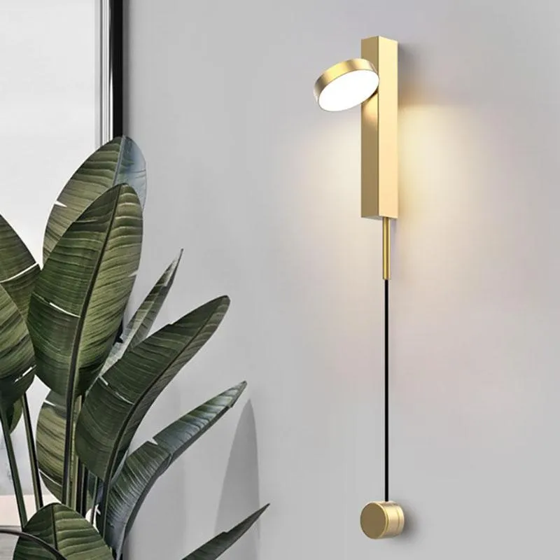 Lampada da parete Lampade Led Interna Rotazione Dimmer Interruttore Luce Moderna Stai Deco Sconce Soggiorno Lampada da comodinoParete