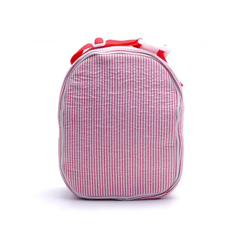 10pcs Borse isotermiche Bambini Seersucker Plain Large Capacity Lunch Bag Mix Color Outdoor