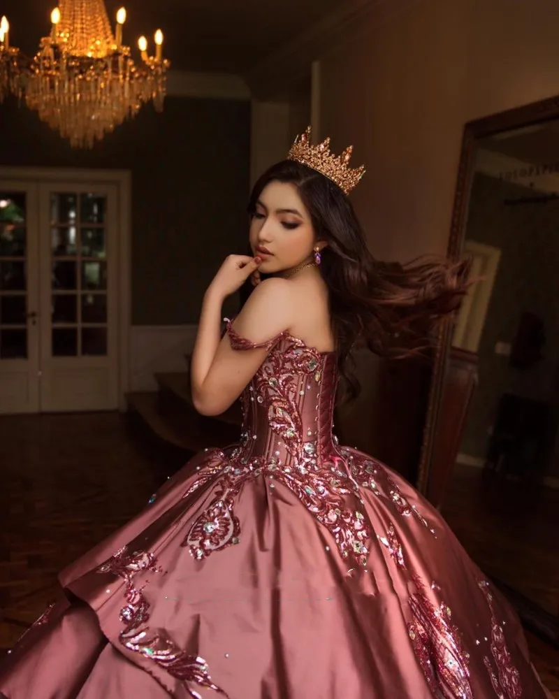 red and purple quinceanera dresses PR12264 Princesa Quince Dress with Glitter Tulle Wine/Gold / 00