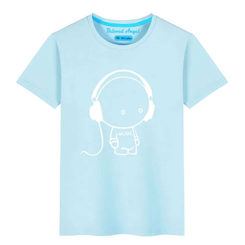 Children Clothing Boys Girls T Shirts Summer Short Sleeve Tees Music Luminous Hip Hop Punk Rock Tshirt Kids Tops Round Neck 220608