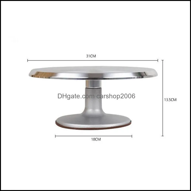 inch aluminum alloy rotating cake turntable anti-slip revolving making stand platform decorating workbench baking & pastry tools