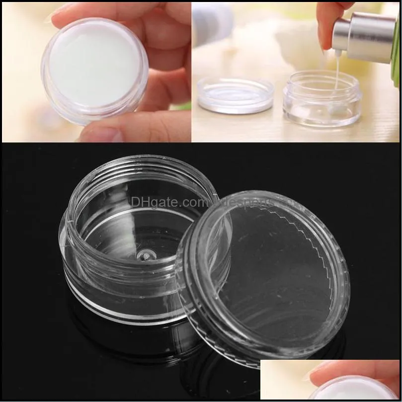 Empty Plastic Cosmetic Makeup Jar Pots Transparent Sample Bottles Eyeshadow Cream Lip Balm Container