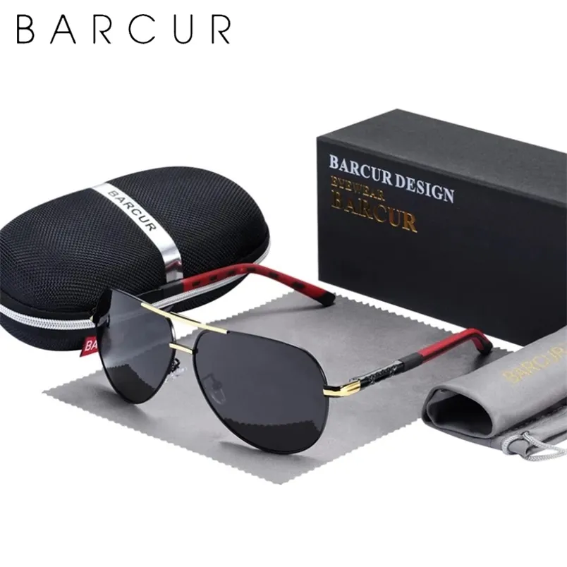 Barcur Men Gafas de sol polarizadas UV400 Protección Conducción de lentes solares Mujeres DS 220513