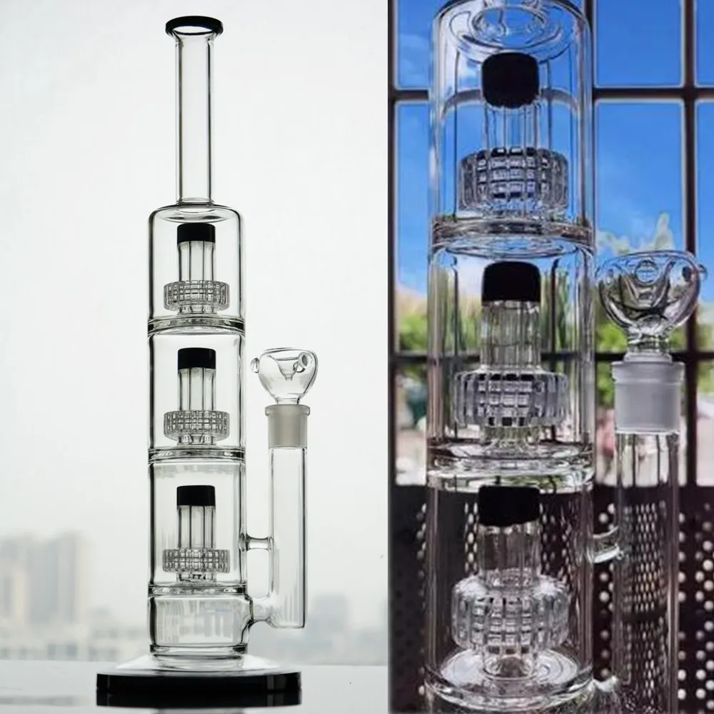 Thick Stereo Matrix Recycler Glass Hookahs Concentrate Tire Perc Water Pipe Oil Rigs Diffused Bong Bubbler Shisha Smoking Accessories