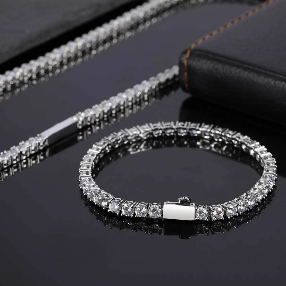 Pulseira De Colar De Corrente De Tênis Conjunto: 5A Diamantes CZ, 18K Real  Gold Plated, Jóias Para Homens E Mulheres De $84,88 | DHgate, image size:1000x1000