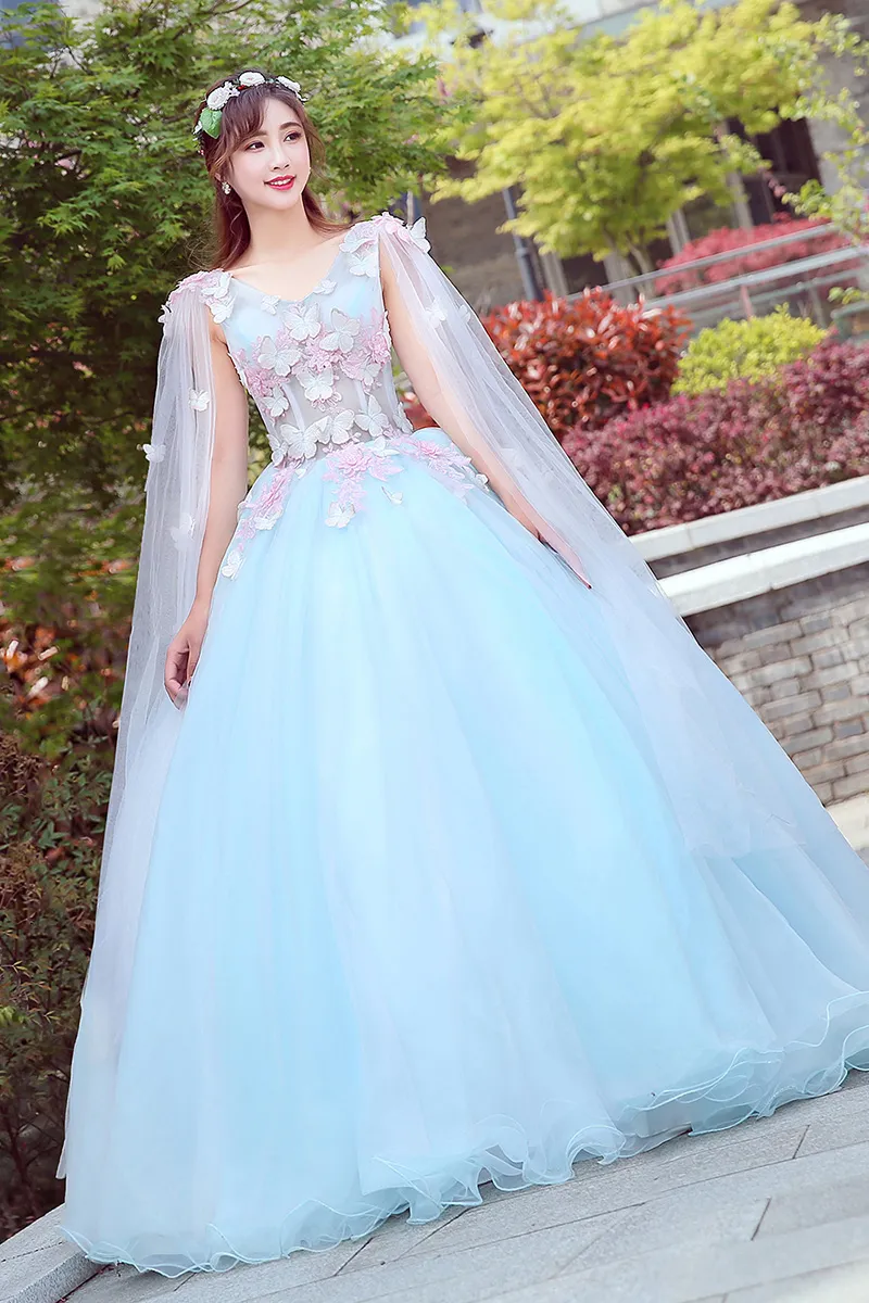 Butterfly shoulder veil fairy theme ball gown medieval costume dress  sleeveless organza tulle for women from Dhgate Theme Costume - price 129.95