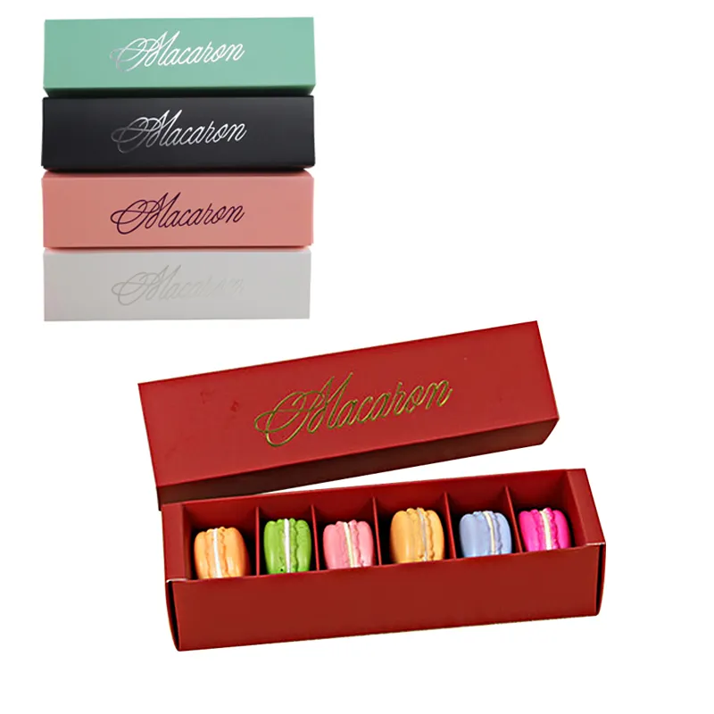 Macaron 6 Packs Mini Cupcake Boxes met deksellade verpakkingsdoos voor feestchocoladebox