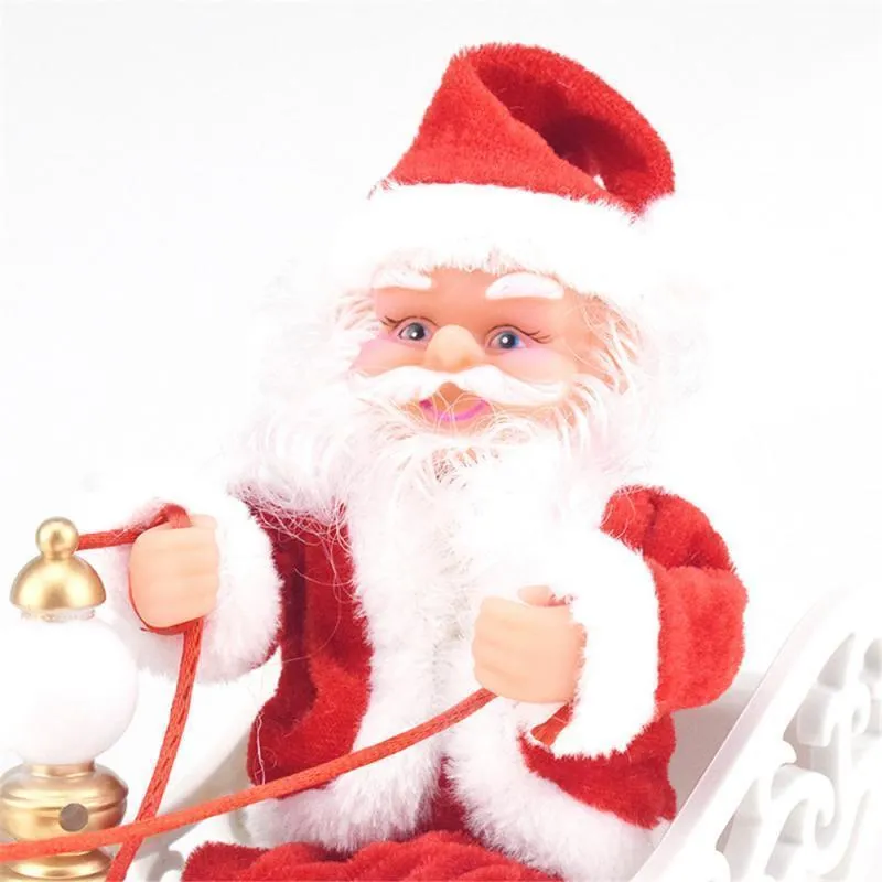산타 클로스 인형 엘크 썰매 장난감 장난감 전기 자동차 음악 어린이 크리스마스 전기 장난감 인형 홈 크리스마스 장식 선물 201203
