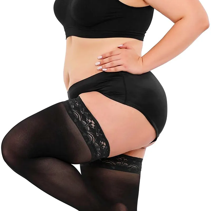 Plus Size lingerie Kous Vrouwen Sexy Dij Hoge Kousen Kant Exotische voor Sex Visnet Grote Sokken 220505186S