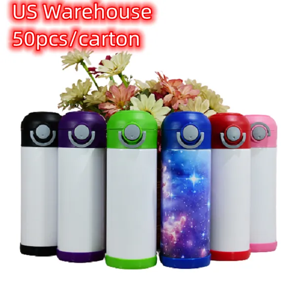 Local Warehouse 12oz Sublimation Bounce Kids Cup Tumbler Isolierte Babyflasche Thermotransfer-Trinkbecher Sublimierte Kinderbecher Z11