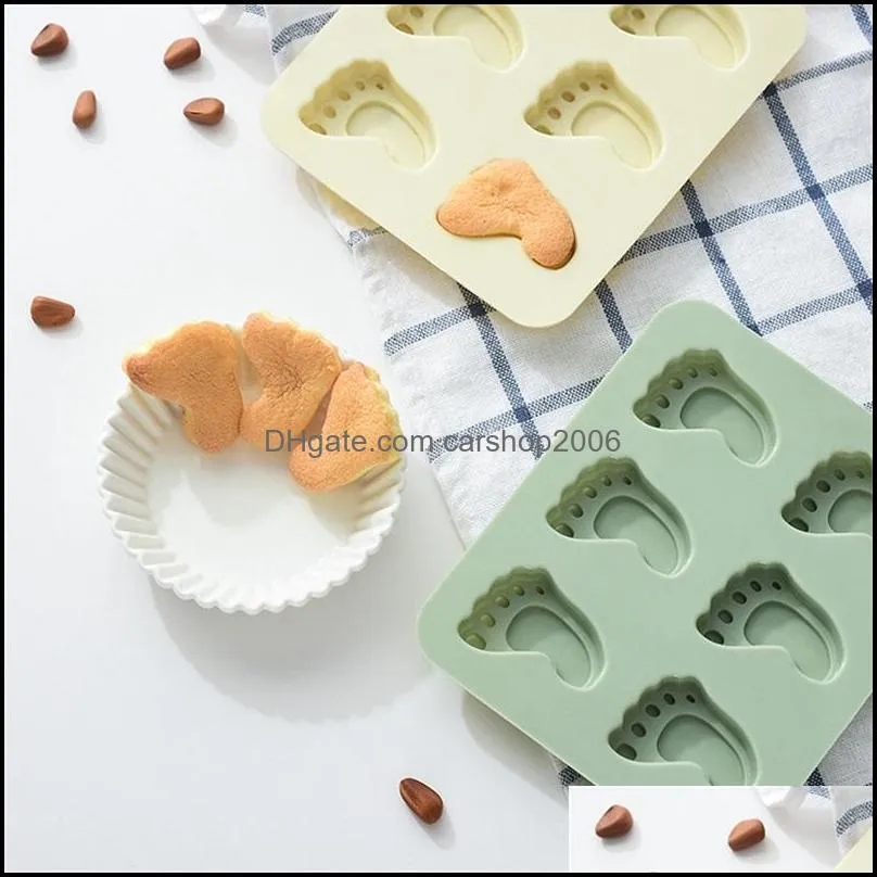 Cake Ice Cream Silicone Molds Diy Chocolate Handmade Soap Moulds Little Foot Shape High Temperature Resistance Baking Pan New 3 2yx F2