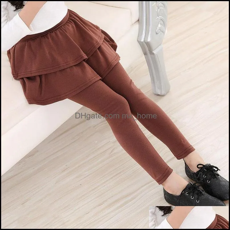 girls leggings fake two pieces skirt pants autumn spring baby leggings boutique kids clothes children trousers tights 7 colors z6062