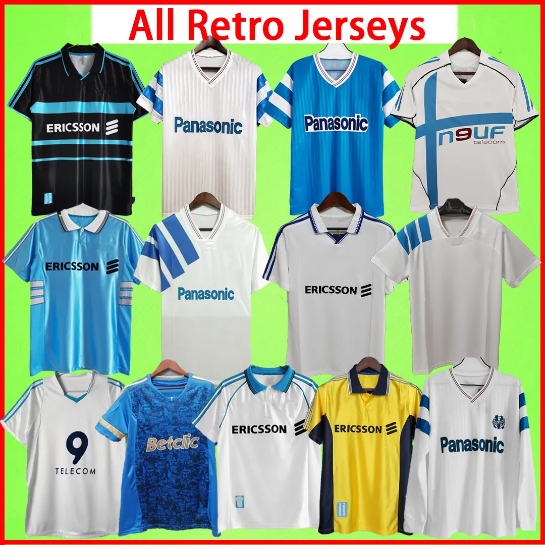 Maillot de Foot Marseilles Retro Soccer Jerseys 1990 1992 1993 1998 1998 1999 2000 2003 2005 2006 2011 2012 Pires Vintage Football Shirt 90 91 92 93 98 99 00 03 04 05 05 06