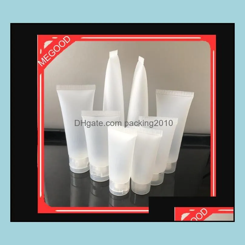 Flip capping 5ml 10ml 15ml 20ml 30ml 50ml 100ml Clear Plastic Lotion Soft Tubes Bottles Container Empty Cosmetic Makeup Cream