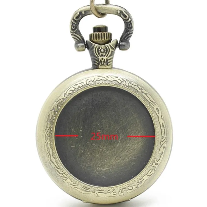 Pocket Watches 10pcs/lot Steampunk Vintage Can DIY Sticker Picture Epoxy Watch Necklace Pendant Xmas Friend Party Gift