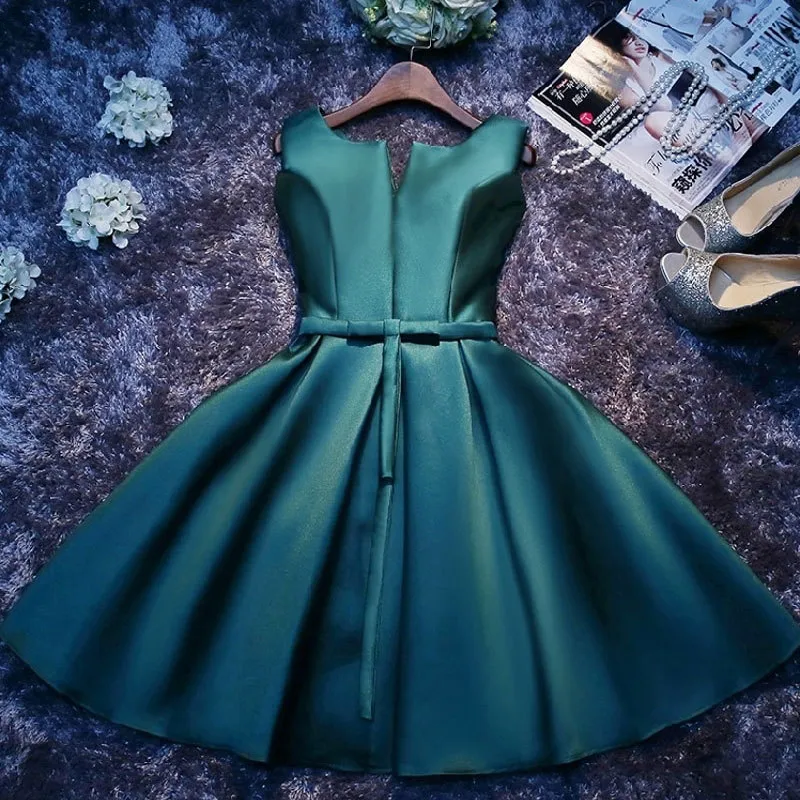 Satin formal dresses short hotsell