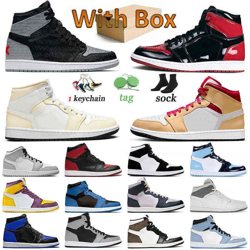 Con caja Jumpman 1 Shoes de baloncesto OG original Rebellionaire 1s zapatillas de deporte criado paris superficies blancas de coco