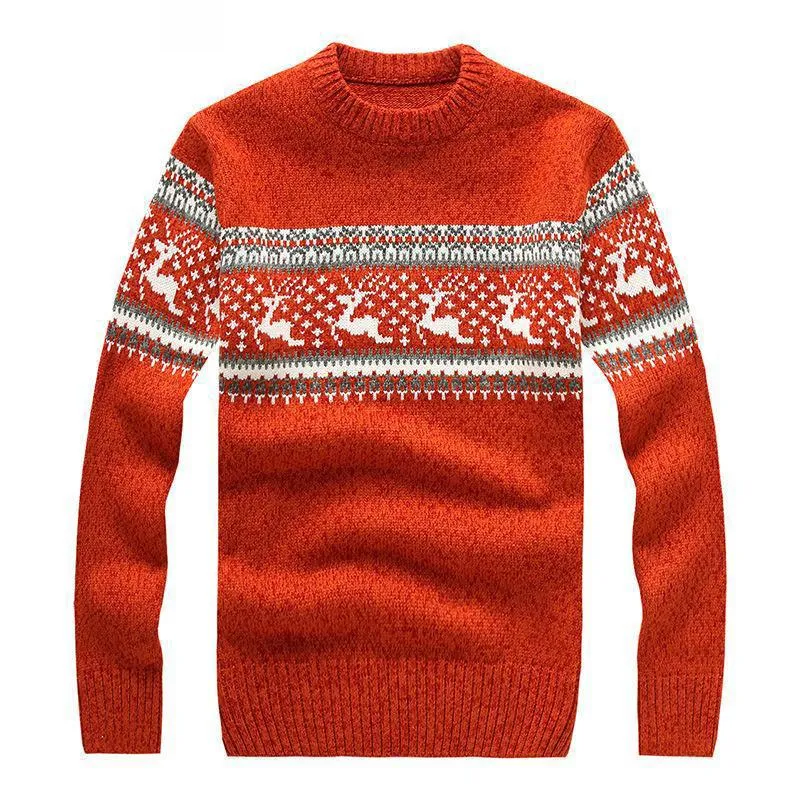 Men's Sweaters Mens Ugly Christmas Red Fashion High Quality Thicken Wool Sweater For Men Knitted Pullover Tops Pull Homme S-3XLMen's